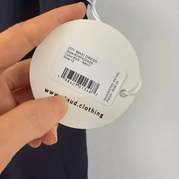 NWT STAUD Joy Maxi Dress Gown Sz12 Navy Blue Cocktail Formal Party Event - Picture 8 of 10